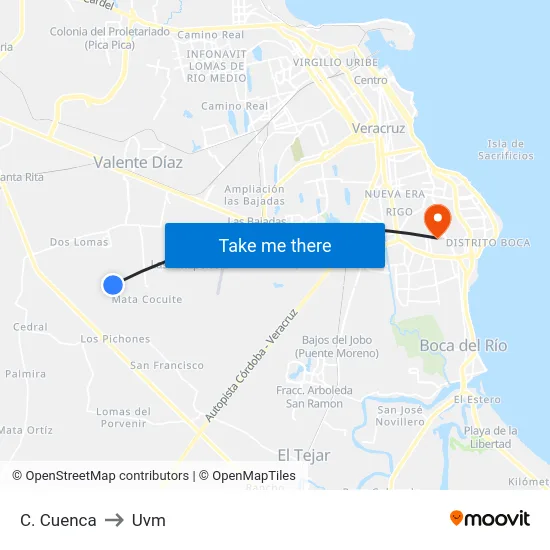 C. Cuenca to Uvm map