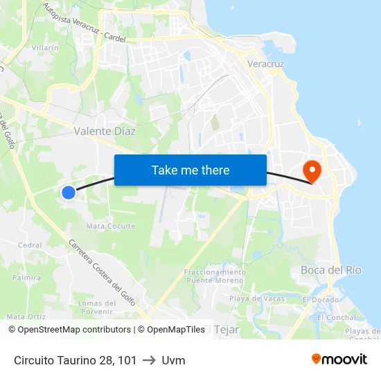 Circuito Taurino 28, 101 to Uvm map