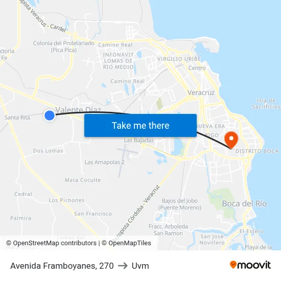 Avenida Framboyanes, 270 to Uvm map