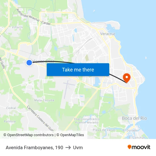 Avenida Framboyanes, 190 to Uvm map