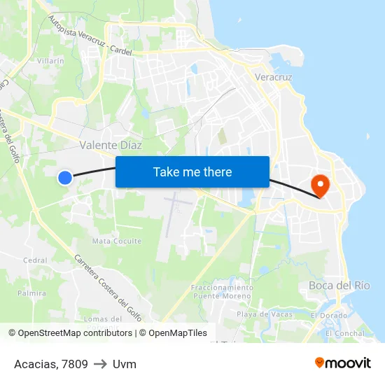 Acacias, 7809 to Uvm map