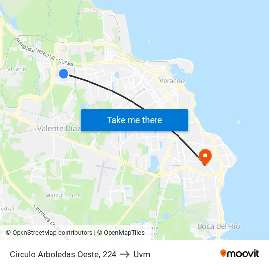 Circulo Arboledas Oeste, 224 to Uvm map
