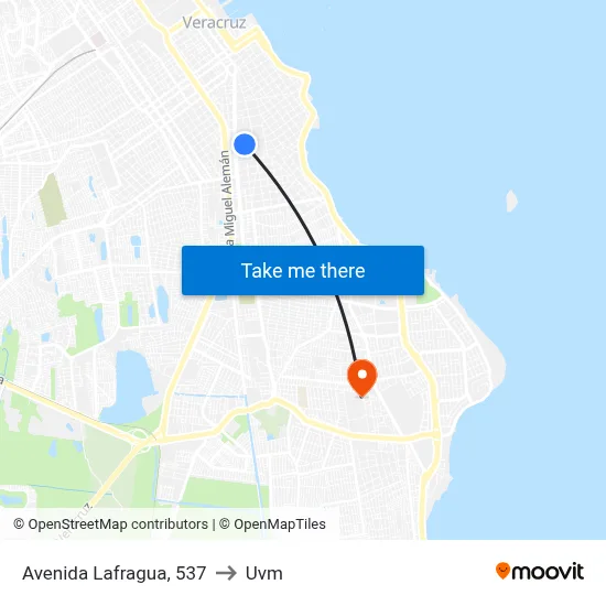 Avenida Lafragua, 537 to Uvm map