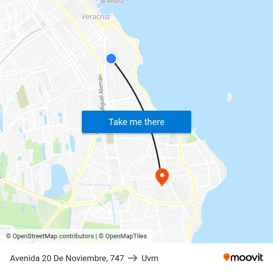 Avenida 20 De Noviembre, 747 to Uvm map