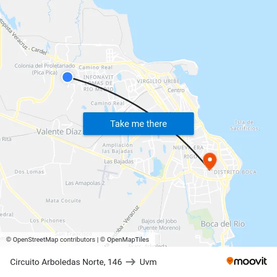 Circuito Arboledas Norte, 146 to Uvm map
