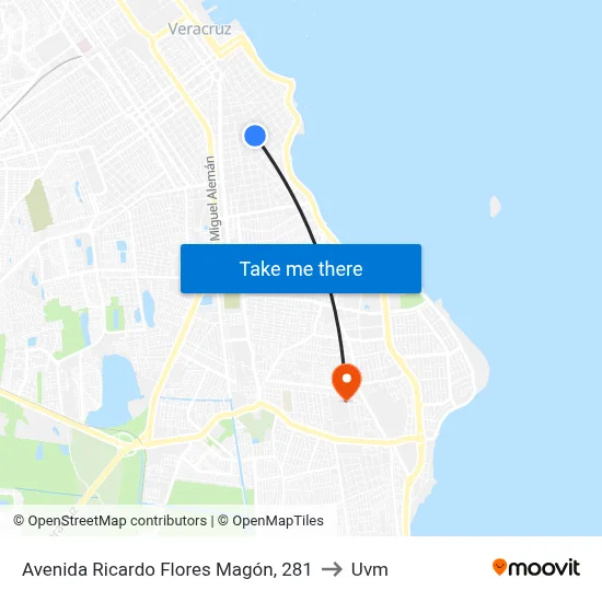 Avenida Ricardo Flores Magón, 281 to Uvm map
