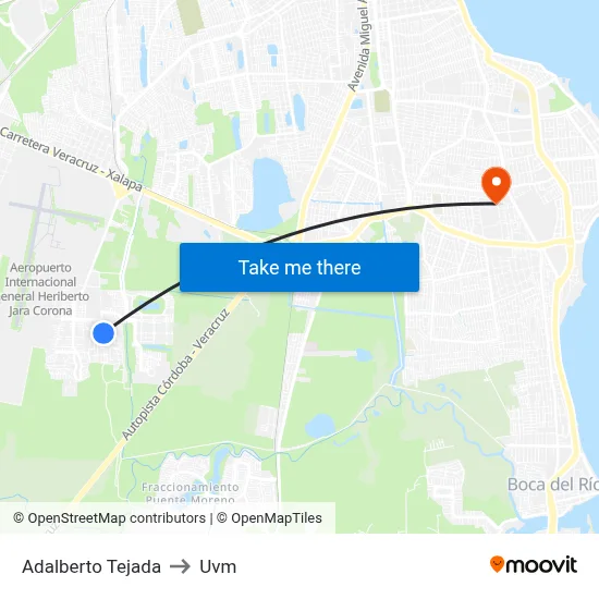 Adalberto Tejada to Uvm map