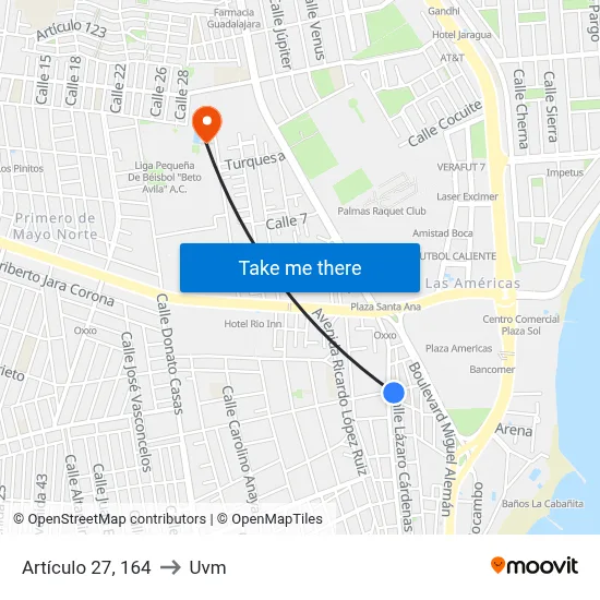 Artículo 27, 164 to Uvm map