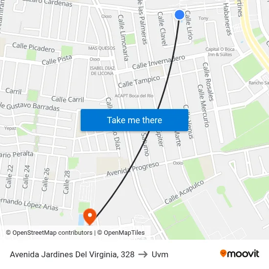 Avenida Jardines Del Virginia, 328 to Uvm map