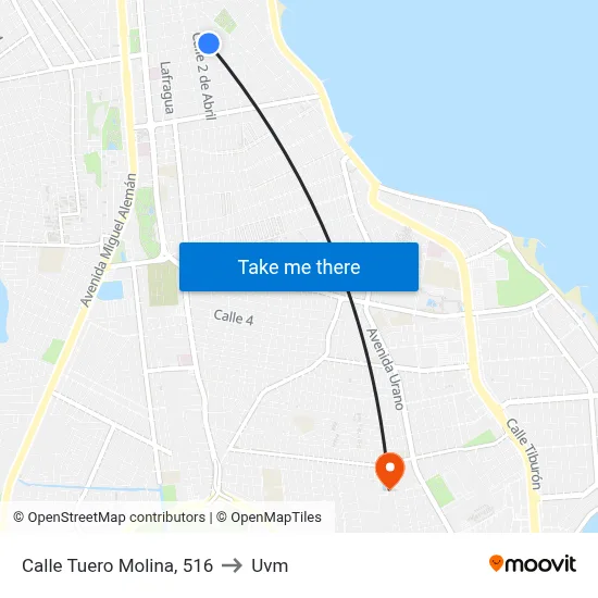 Calle Tuero Molina, 516 to Uvm map