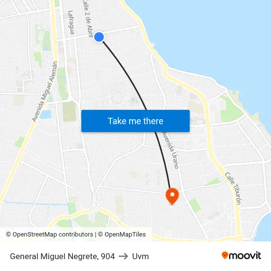 General Miguel Negrete, 904 to Uvm map