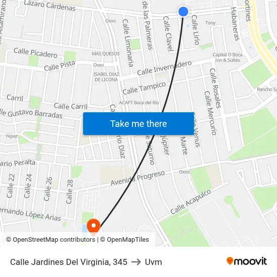 Calle Jardines Del Virginia, 345 to Uvm map