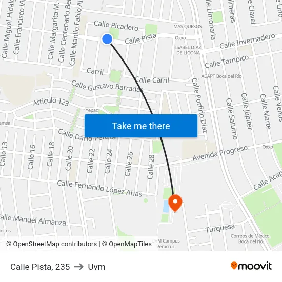 Calle Pista, 235 to Uvm map
