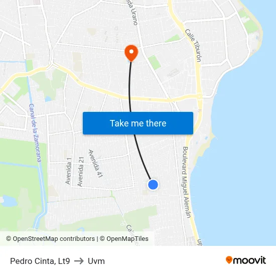 Pedro Cinta, Lt9 to Uvm map