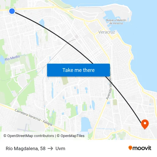 Río Magdalena, 58 to Uvm map