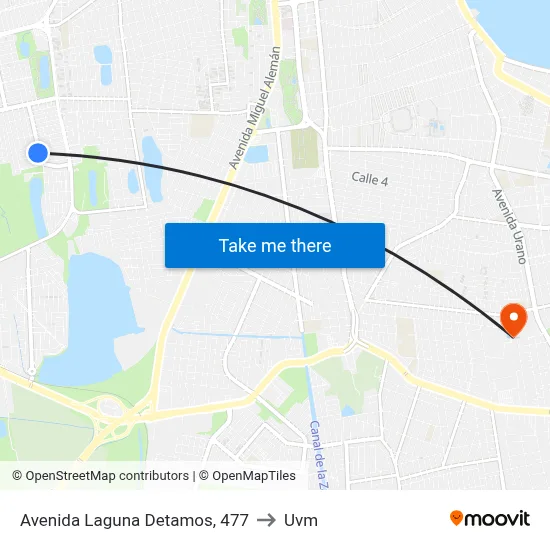 Avenida Laguna Detamos, 477 to Uvm map