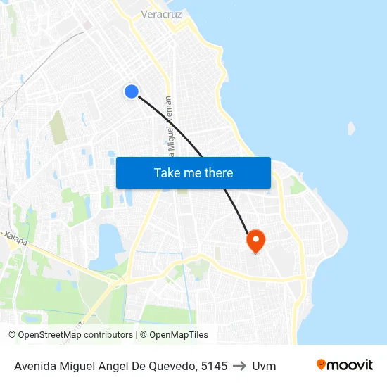 Avenida Miguel Angel De Quevedo, 5145 to Uvm map