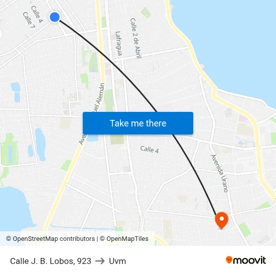 Calle J. B. Lobos, 923 to Uvm map