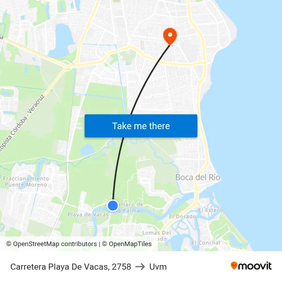 Carretera Playa De Vacas, 2758 to Uvm map