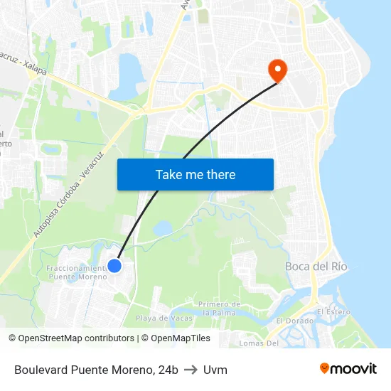 Boulevard Puente Moreno, 24b to Uvm map