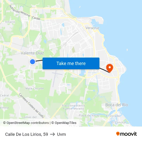 Calle De Los Lirios, 59 to Uvm map