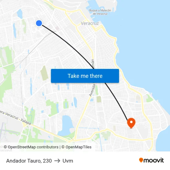 Andador Tauro, 230 to Uvm map