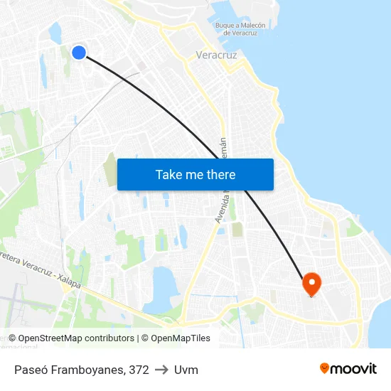 Paseó Framboyanes, 372 to Uvm map