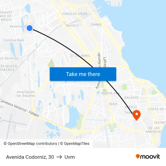 Avenida Codorniz, 30 to Uvm map