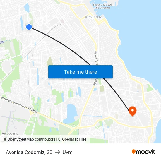 Avenida Codorniz, 30 to Uvm map