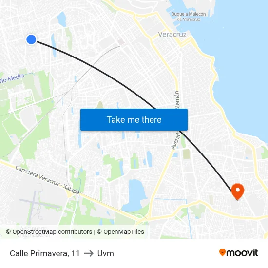 Calle Primavera, 11 to Uvm map