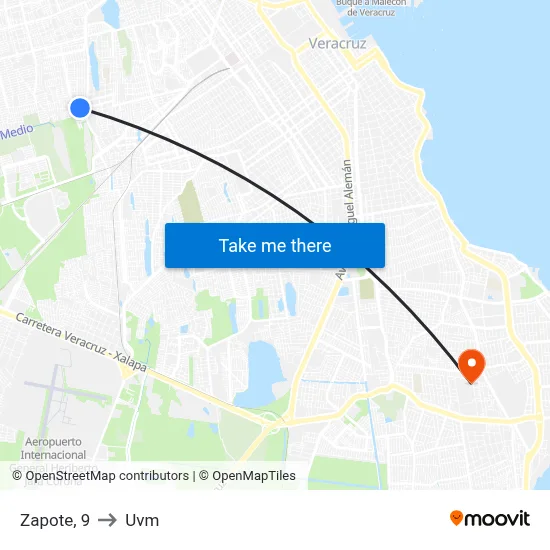 Zapote, 9 to Uvm map