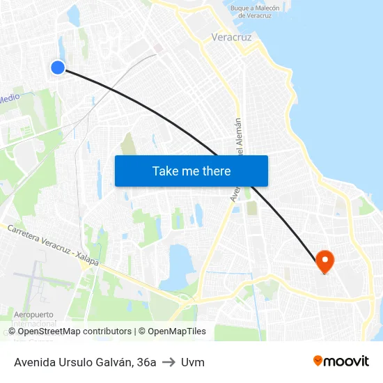 Avenida Ursulo Galván, 36a to Uvm map