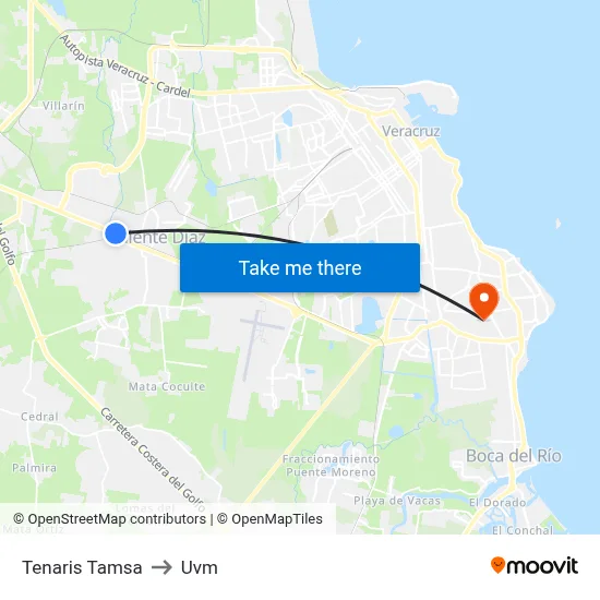 Tenaris Tamsa to Uvm map