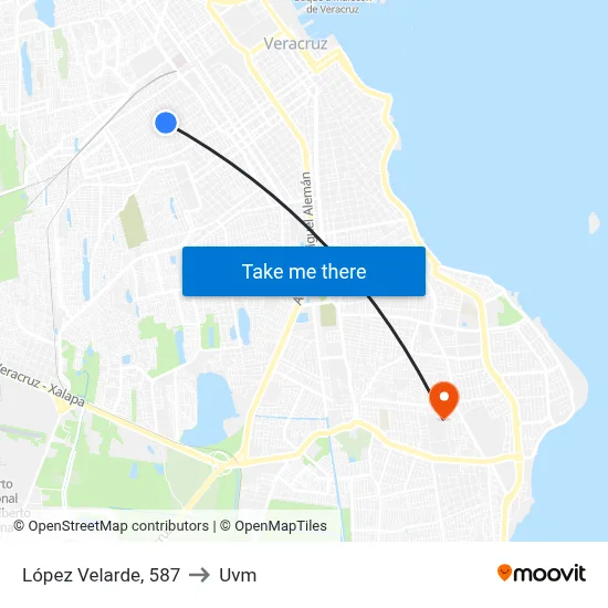 López Velarde, 587 to Uvm map