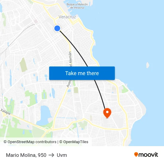 Mario Molina, 950 to Uvm map