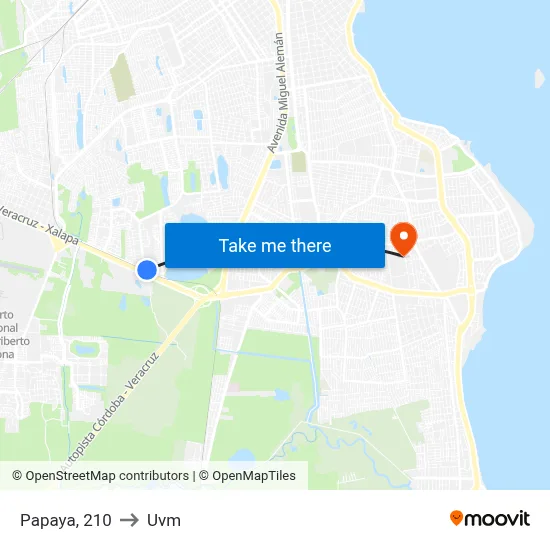 Papaya, 210 to Uvm map