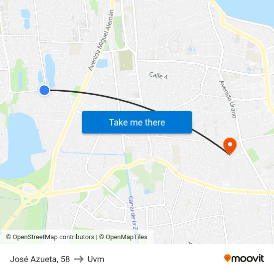 José Azueta, 58 to Uvm map