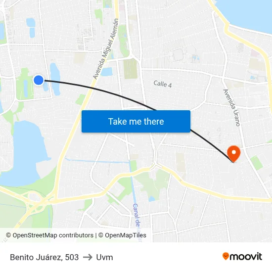 Benito Juárez, 503 to Uvm map