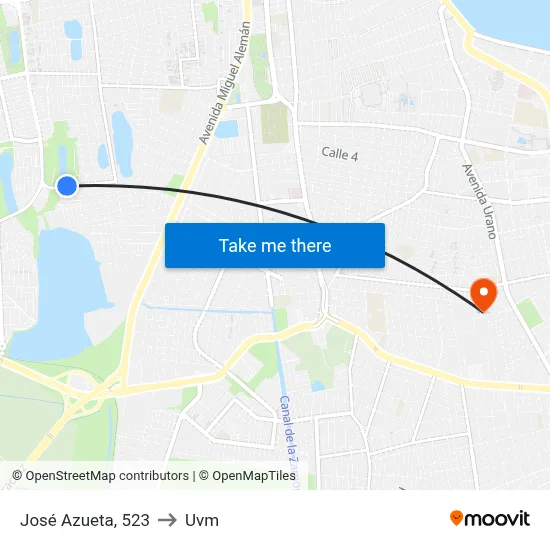 José Azueta, 523 to Uvm map