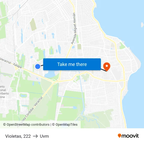 Violetas, 222 to Uvm map