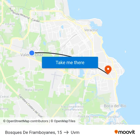 Bosques De Framboyanes, 15 to Uvm map