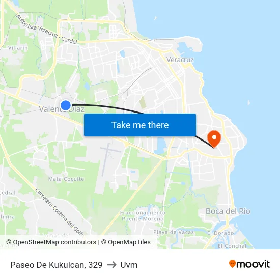 Paseo De Kukulcan, 329 to Uvm map