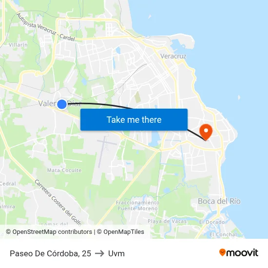 Paseo De Córdoba, 25 to Uvm map
