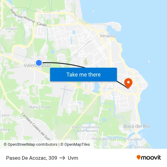 Paseo De Acozac, 309 to Uvm map