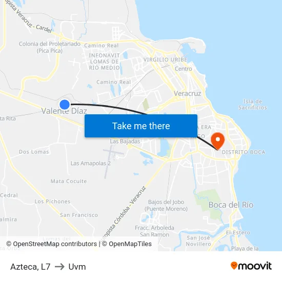 Azteca, L7 to Uvm map