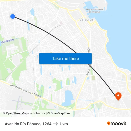 Avenida Río Pánuco, 1264 to Uvm map