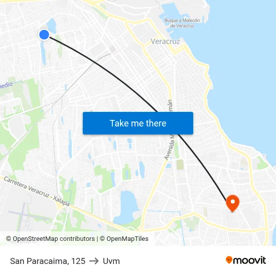 San Paracaima, 125 to Uvm map