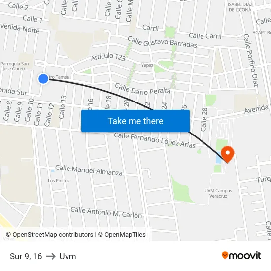 Sur 9, 16 to Uvm map