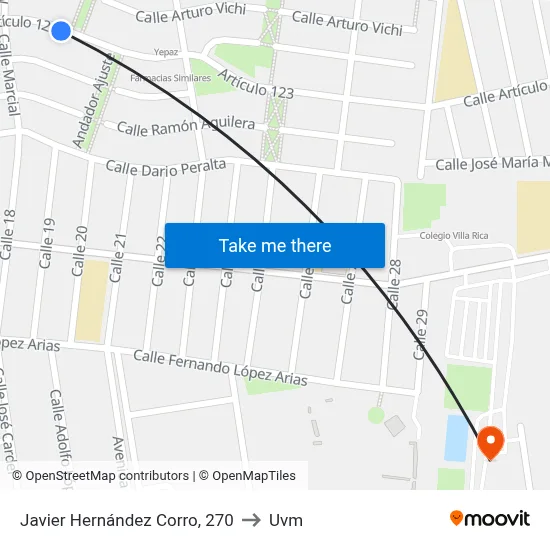 Javier Hernández Corro, 270 to Uvm map