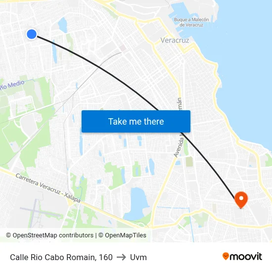 Calle Rio Cabo Romain, 160 to Uvm map